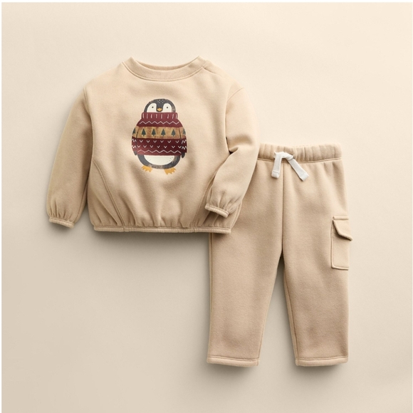 Little Co Lauren Conrad 24 Month Crewneck With Pants Penguin Winter Outfit - Picture 2 of 3